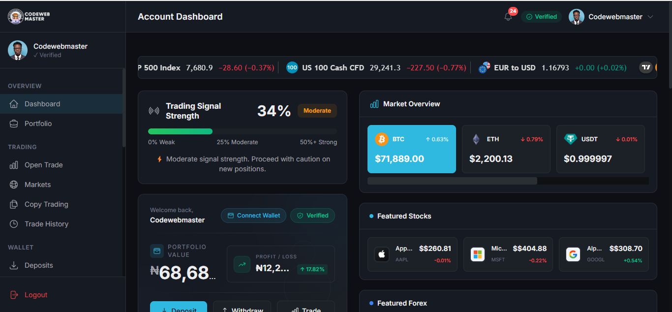 Quantova Trading Suite – PHP Laravel Trading And Investment Platform